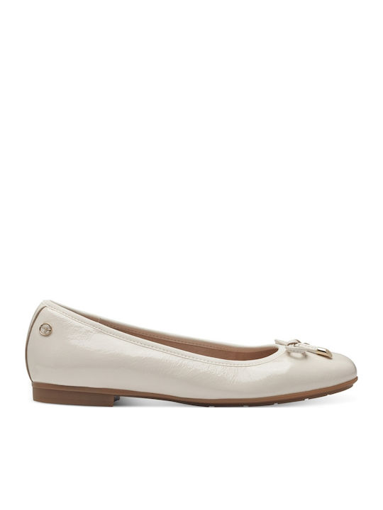 Leather Ballerinas Beige