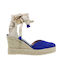 Mourtzi Women's Suede Platform Espadrilles Blue