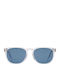 Unisex Sunglasses with Transparent Plastic Frame and Blue Lens