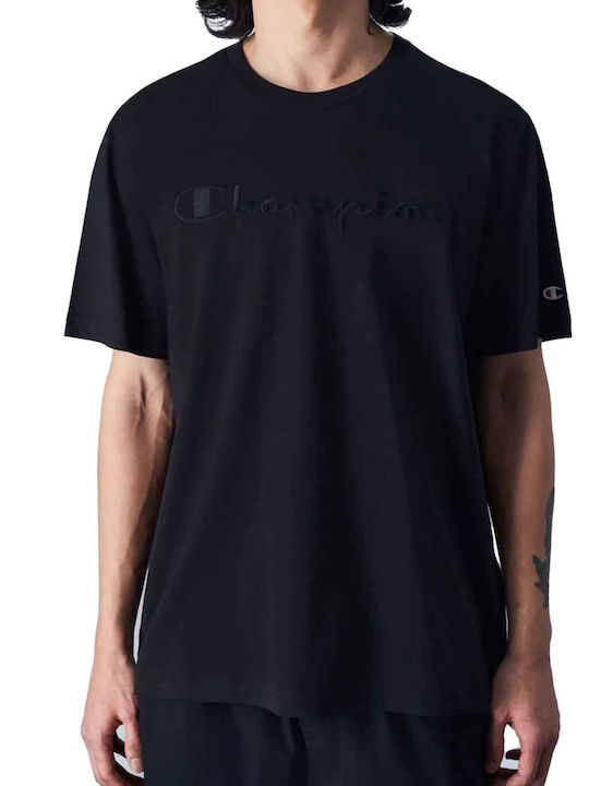 Champion Crewneck Men's Short Sleeve T-shirt Black