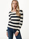 Mexx Women's Long Sleeve Sweater Striped Blue