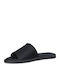 Leather Women's Flat Sandals in Black Color