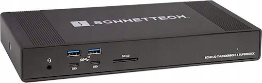 Sonnet Echo 20 Thunderbolt 3 / Thunderbolt 4 / USB-A / USB-C Docking Station με HDMI 4K PD Ethernet και σύνδεση 2 Οθονών Μαύρο