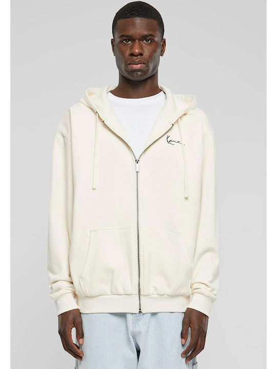 Karl Kani Signature Men's Sweatshirt Jacket with Hood white