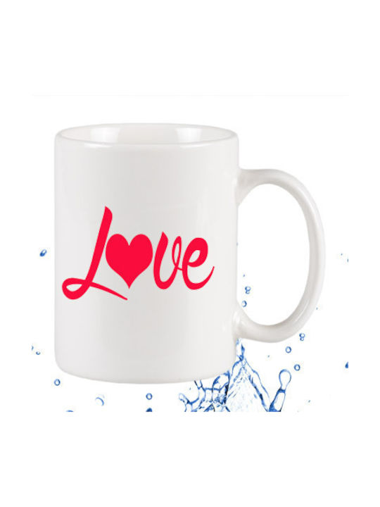 Love! Tasse aus Porzellan Weiß 1Stück