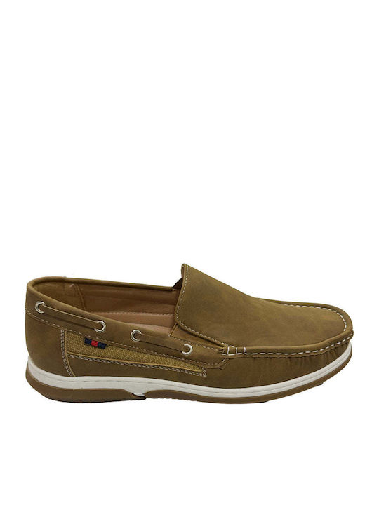 Ustyle Men's Leather Moccasins Brown