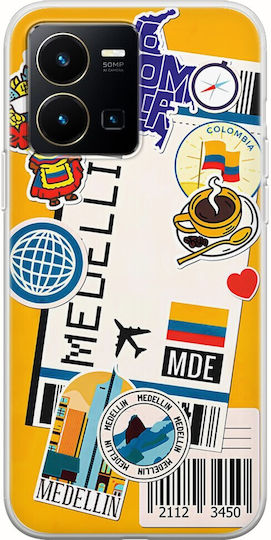 Ticket To Medellin Back Cover Silicone Multicolour (Vivo Y22S / Y35)