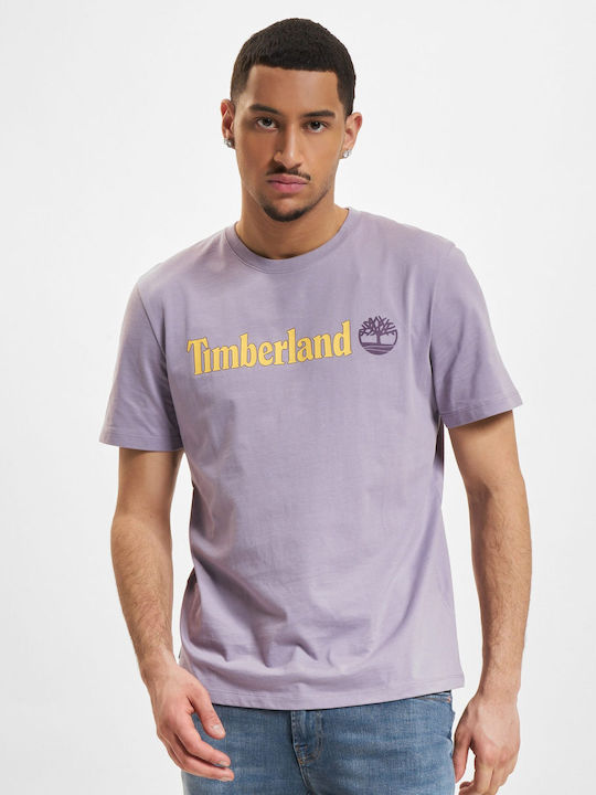 Timberland Linear T-shirt Bărbătesc cu Mânecă Scurtă Violet