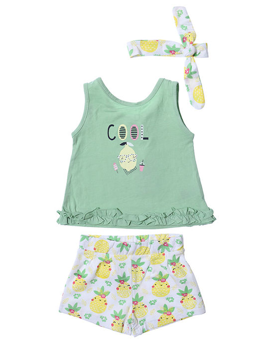 Babybol Kids Set with Shorts Summer 2pcs Green