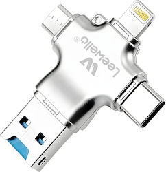 Leewello Lw-216 USB-A male σε Lightning / USB-C / micro USB 3x male
