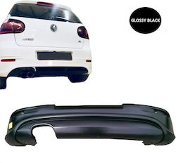 Rear Bumper VW Golf V 5 03-08 R32 Look Exhausts Left Glossy Black ABS Plastic