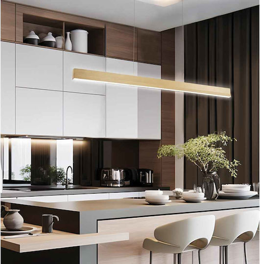 Viokef LED Κρεμαστό Φωτιστικό Χρυσό 117.5x6εκ.