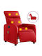 Relaxsessel Friseurwaschbecken mit Fußhocker aus Kunstleder Rot 66x89.5x95.5cm