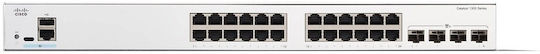 Cisco Catalyst C1300-24P-4G Managed L2 PoE+ Switch with 24 Gigabit (1Gbps) Ethernet Ports and 4 SFP Ports