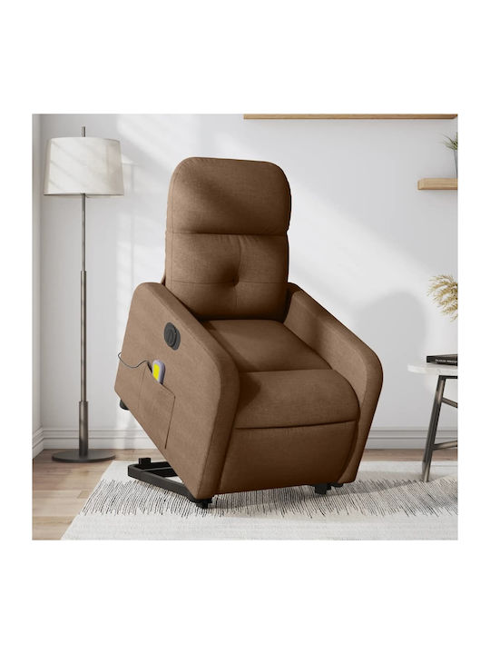 Πολυθρόνα Relax Massage με Υποπόδιο Καφέ 66x89x...