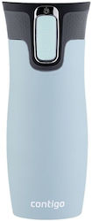 Contigo West Glas Thermosflasche Rostfreier Stahl Iced Aqua 470ml mit Schleife