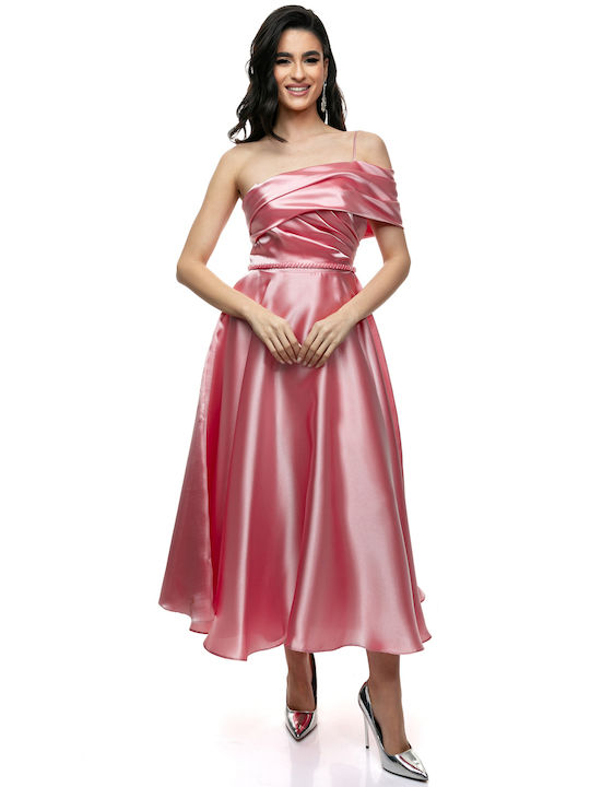 RichgirlBoudoir Midi Rochie Satin Roz