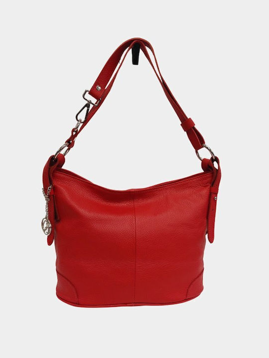 Chris Borsa Leather Women's Bag Shoulder Red