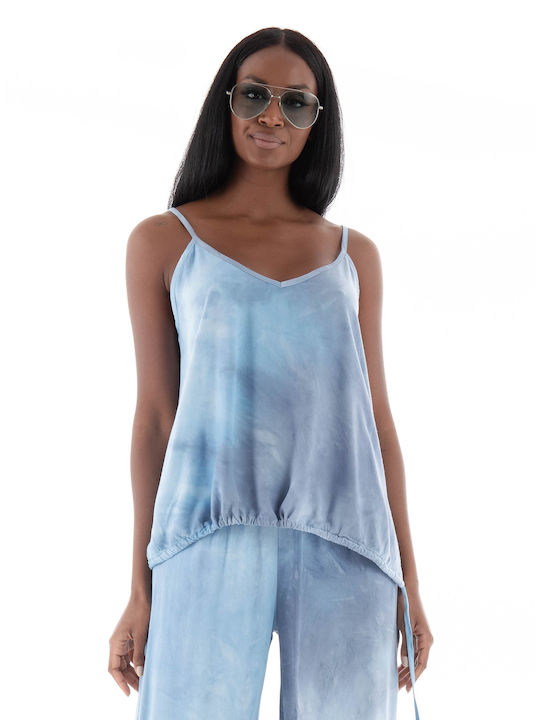 Deha Women's Summer Blouse with Straps Blue