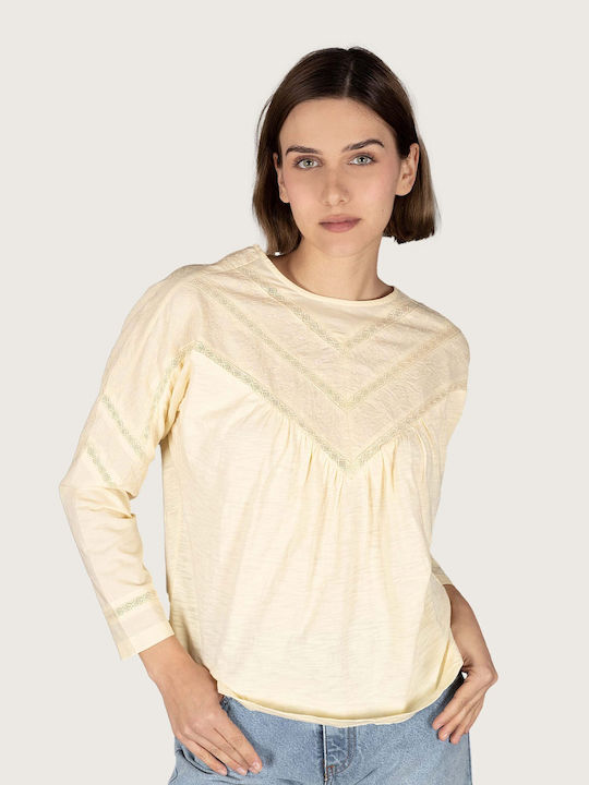 Indi & Cold Women's Summer Blouse Long Sleeve Yellow