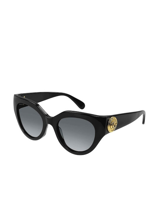 Gucci Women's Sunglasses with Black Plastic Frame and Gray Gradient Lens GG1408S 001