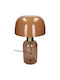 ArteLibre Glass Table Lamp with Brown Shade and Base