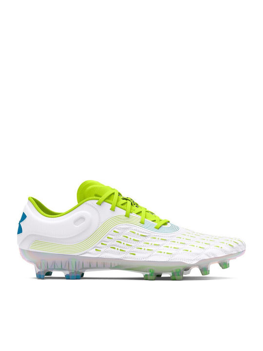 Under Armour Clone Mag Elite 3.0 FG Ποδοσφαιρικά Παπούτσια με Τάπες Λευκά