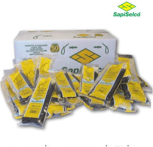 Sapiselco Пластмасови Кабелни Аксесоари 300mmx4.5mm в Черен Цвят 100 бр 0577.2.04281