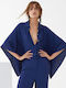 IBlues Women's Silky Long Sleeve Shirt Blue