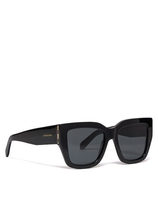 Salvatore Ferragamo Дамски Слънчеви очила с Черно Пластмасов Рамка и Черно Леща SF1104S 001