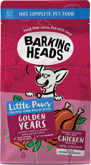 Barking Heads Little Paws Golden Years 1.5kg Dry Food for Small Breed Dogs with Chicken