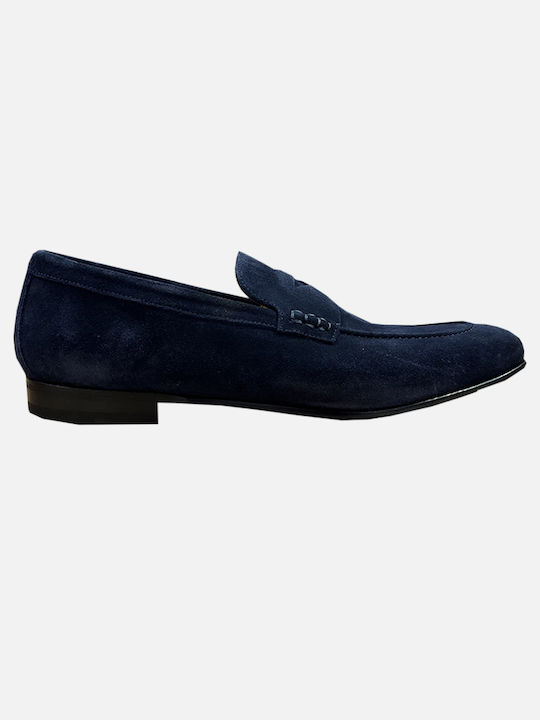 Juan Lacarcel Calce Men's Piele Mocasini Albastru