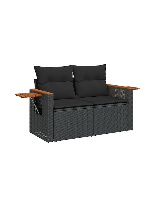 Two-Seater Sofa Outdoor Rattan with Pillows