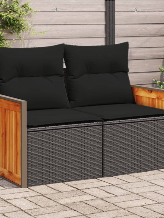 Two-Seater Sofa Outdoor Rattan with Pillows