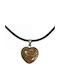 Kostibas 1114-616k2, Pendant, Stone, With Heart Motif, Brown