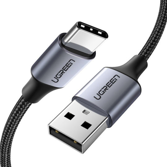 Ugreen US288 Braided USB 2.0 Cable USB-C male - USB-A 15W Γκρι 1m 60126