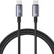 Usams Braided USB 2.0 Cable USB-C male - USB-C 60W PD Μαύρο 1.2m US-SJ661