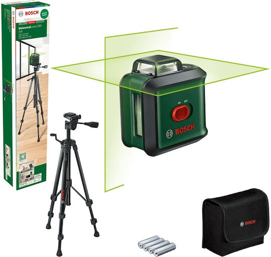 Bosch UniversalLevel 360 Αυτορυθμιζόμενο Γραμμικό Αλφάδι Laser Πράσινης Δέσμης 1.5V με Εύρος Εργασίας 24m