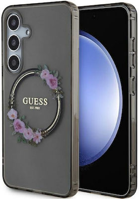 Guess Back Cover Plastic / Silicone Durable Magnetic Black (Galaxy S24)
