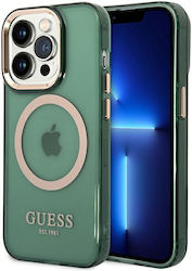 Guess Back Cover Plastic / Silicone Magnetic Khaki (iPhone 14 Pro Max)