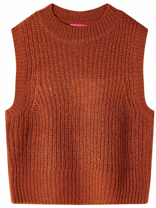 vidaXL Kids Vest Sleeveless Cognac