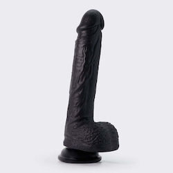Crushious Dildo realist cu Testicule și Ventuză Negru 21cm