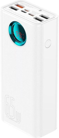 Baseus Amblight Power Bank 26800mAh 65W с 4 USB-A порта и 3 USB-C порта Бял