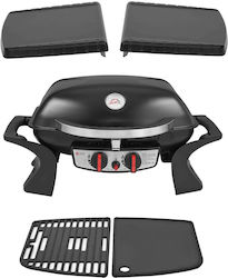 Thermogatz GS GRILL 2 MINI Tragbar Gasgrill Gusseisen Grillrost und Platte mit 2 Brenner Brennern