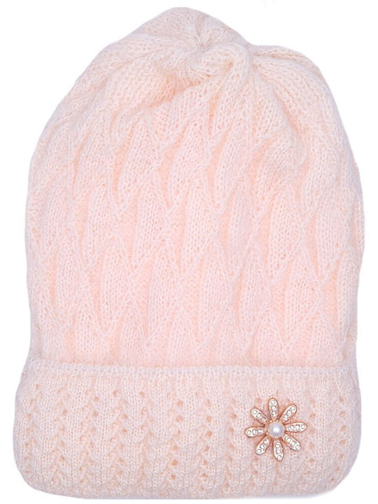 Beanie Frauen Beanie Gestrickt in Rosa Farbe