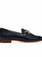 Δερμάτινα Γυναικεία Loafers σε Navy Μπλε Χρώμα