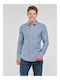 Battery Long-sleeved Denim Shirt Navy-peony