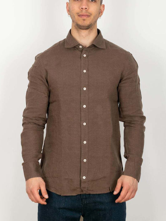 Bastoncino Men's Shirt Long Sleeve Brown