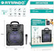 Arrango Karaoke Speaker with Wireless Microphone and Lighting Effects AC79336 Black