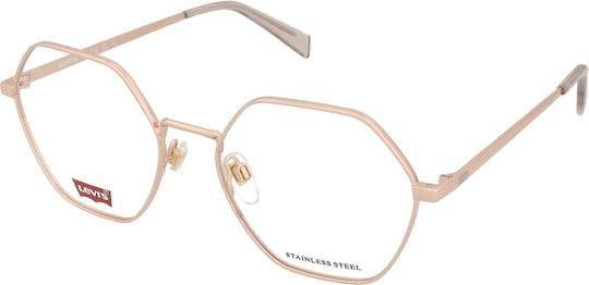 Levi's Damen Metallisches Brillengestell Rose Gold LV1063 DDB